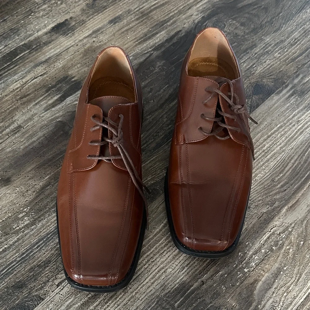 Stacy Adams Chestnut Leather Oxfords Size 12m